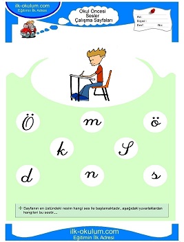 Çocuklar İçin ö Sesi Çalışma Sayfaları 